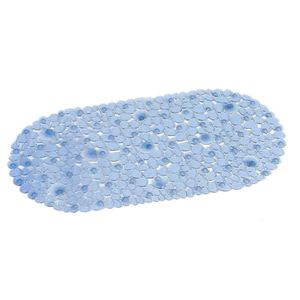 Covor antiderapant oval 69x35cm din PVC albastru transparent AWD02090813 imagine