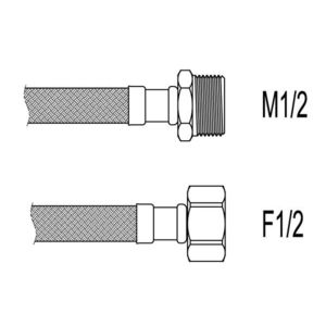 Racord flexibil apa i-e, M1/2"xF1/2", 30 cm Techman PWS21 imagine