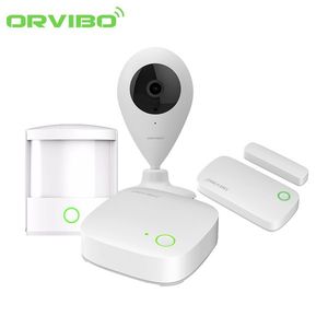 Kit sistem de securitate Orvibo 5 in 1, Mini Hub protocol ZigBee, Senzori Usa, PIR, Camera Video imagine
