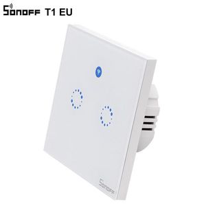 Intrerupator dublu cu touch Sonoff T1EU2C, Wi-Fi + RF, Control de pe telefonul mobil imagine