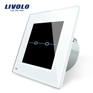 Intrerupator dublu cu touch Livolo din sticla – Seria R imagine