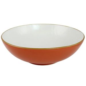 Bol din ceramica portocalie cu alb 32 cm imagine