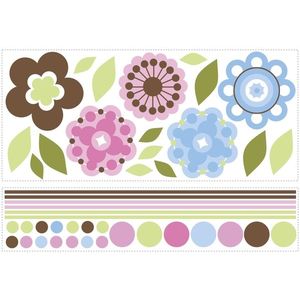 Stickere decorative GROWING FLOWERS | 2 colite de 68, 6 cm x 101, 6 cm imagine