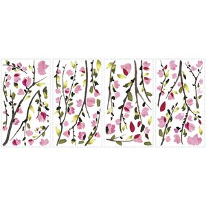 Sticker decorativ PINK BLOSSOM BRANCHES | 4 colite de 25, 4 cm x 45, 7 cm imagine