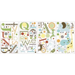 Sticker educativ ANIMAL ALPHABET | 4 colite de 25, 4 cm x 45, 7 cm imagine