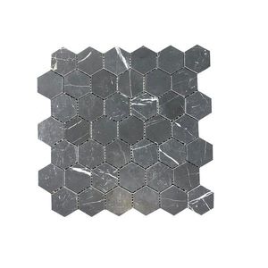 Mozaic Marmura Nero Marquina Hexagon Mata 31.2 x 30 cm imagine