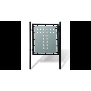 Poarta pentru gard simpla, negru, 100 x 125 cm imagine