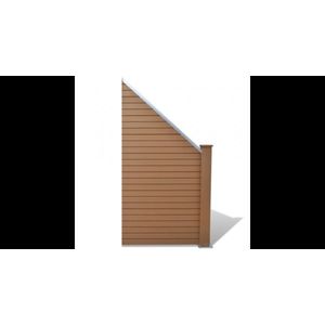 Panou pentru gard gradina din lemn compozit WPC, oblic, maro imagine