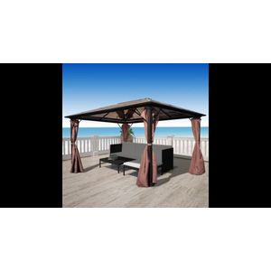 Pavilion maro aluminiu 400 x 300 cm, rezistent la intemperii imagine