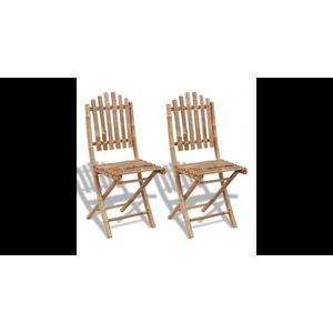 Set 2 scaune pliabile din lemn de bambbus imagine