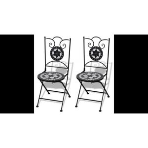 Set de 2 scaune din mozaic, culoare negru si alb imagine