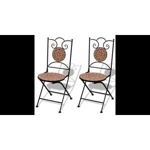 Set de 2 scaune din mozaic, culoare teracota imagine