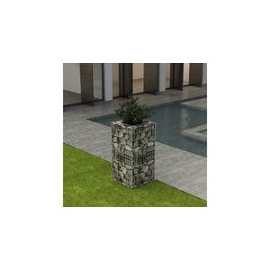 Jardinieră gabion din oțel, 50 x 50 x 100 cm imagine