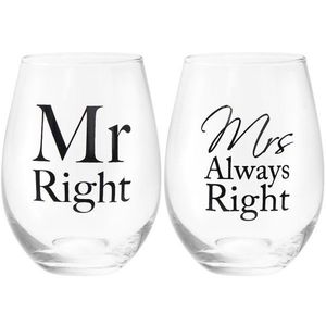 Set 2 pahare - Mr & Mrs Right, 400 ml | Lesser & Pavey imagine