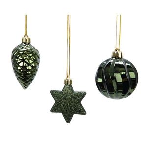 Set 3 globuri decorative - Green Pinecone Shiny | Kaemingk imagine