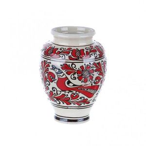 Vaza ceramica rosie de corund 17 cm | Invie Traditia imagine