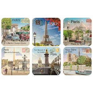 Set 6 suporturi pentru pahar - Paris Monuments | Cartexpo imagine