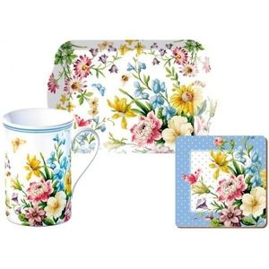 Katie Alice - 'English Garden' Time for Tea Mug, Coaster & Tray Gift Set | imagine