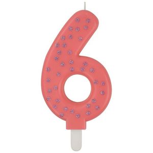 Lumanare pentru tort - Number 6 - Pink | Legami imagine