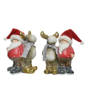 Figurina decorativa - Santa with Deer - Red - mai multe modele | Kaemingk imagine