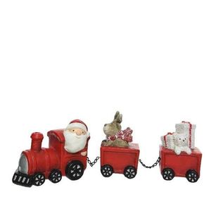 Trenulet decorativ - Santa Train with Two Wagon | Kaemingk imagine