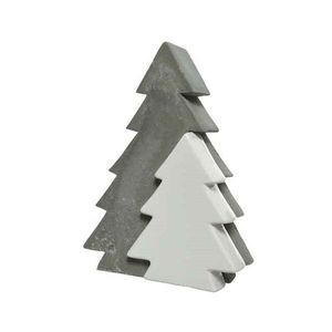Brad decorativ - Concrete Tree with Smaller Tree - Grey | Kaemingk imagine