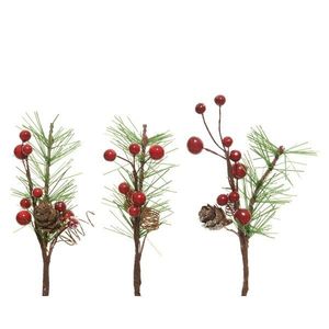 Ornament - Berry Hanger with Pine - Red - mai multe modele | Kaemingk imagine
