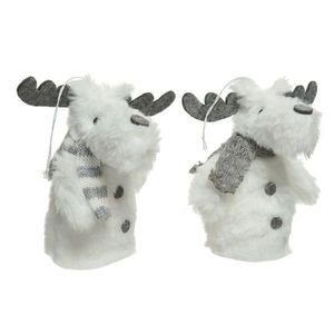 Figurina decorativa - Deer with Scarf - White and Grey - mai multe modele | Kaemingk imagine