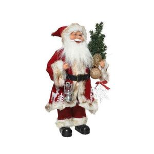 Figurina mare - Deer Jacket Santa with Tree and Lamp | Kaemingk imagine