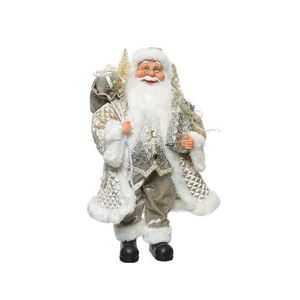 Figurina mica - Silver Santa | Kaemingk imagine