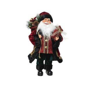 Figurina mare - Black Fur Santa | Kaemingk imagine
