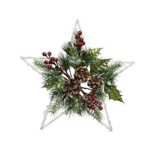Ornament - Pine Star with Hanger - White and Colours | Kaemingk imagine
