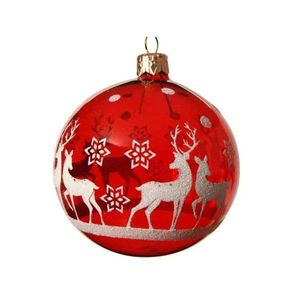 Glob decorativ - Reindeer with Star - Christmas Red | Kaemingk imagine