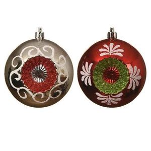 Glob decorativ - Deco Baubles - Silver and Red - mai multe culori | Kaemingk imagine