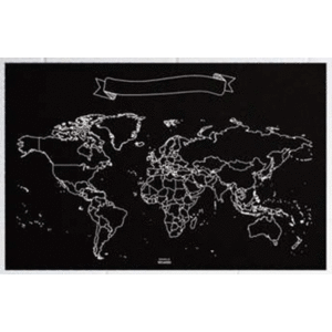 Harta XL - Woody Map Chalkboard Wereld | Miss Wood imagine