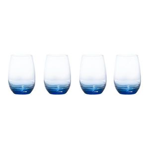 Set 4 pahare pentru vin - Mikasa- Swirl Cobalt Stemless Wine Glass 16.5OZ | Creative Tops imagine