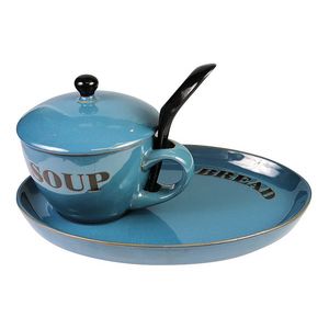 Bol pentru supa cu farfurie - Natural Colour Soup Bowl and Bread Plate | CGB Giftware imagine