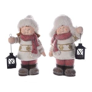 Figurina decorativa - Poly Winter Kids - Boy and Girl with Lantern - mai multe modele | Kaemingk imagine