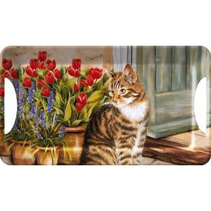Tava- Cottage Cat- Small Melamine Luxury Handled Tray | Creative Tops imagine