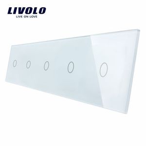 Panou 5 intrerupatoare simple cu touch Livolo din sticla imagine