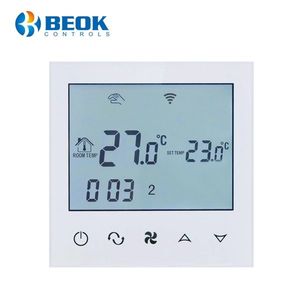 Termostat cu fir pentru aer conditionat BeOk TDS21WIFI-AC2, Control de pe telefonul mobil, Compatibil cu sisteme HVAC imagine