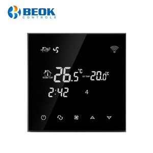 Termostat cu fir pentru aer conditionat BeOk TGT70WIFI-AC2, Aplicatia mobila Smart Life, Compatibil cu sisteme HVAC imagine