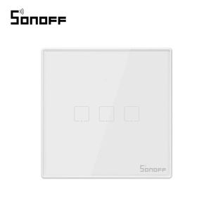 Intrerupator triplu cu touch Sonoff T2EU3C, Wi-Fi + RF, Control de pe telefonul mobil imagine