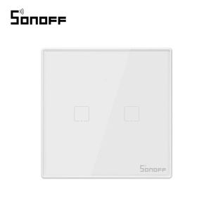 Intrerupator dublu cu touch Sonoff T2EU2C, Wi-Fi + RF, Control de pe telefonul mobil imagine