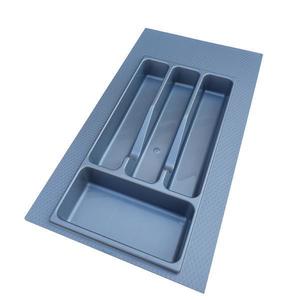 Suport organizare tacamuri, gri metalizat, pentru latime exterioara corp 350 mm, montabil in sertar de bucatarie - Maxdeco imagine