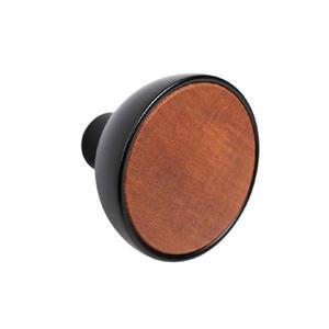 Buton pentru mobila Bol, finisaj negru mat cu sapelli natur, D: 45 mm - Viefe imagine