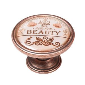 Buton pentru mobila, Beauty 550CB30, finisaj cupru antichizat, D37 mm - Maxdeco imagine