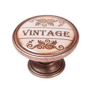 Buton pentru mobila, Vintage 550CB27, finisaj cupru antichizat, D37 mm - Maxdeco imagine