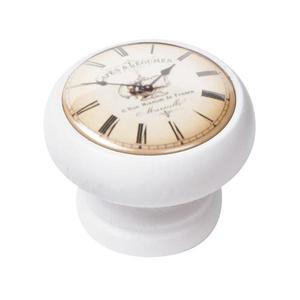 Buton pentru mobila, Clock Cafe 450BL06, finisaj alb, D40 mm - Nesu imagine