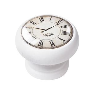 Buton pentru mobila, White Clock 450BL02, finisaj alb, D40 mm - Nesu imagine
